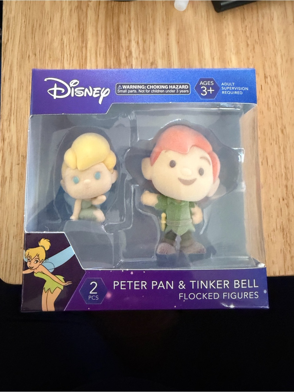 Disney Peter Pan & Tinker Bell Flocked Figures - Green, Yellow, Peach